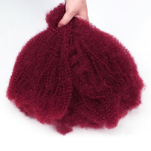 아프로 킹키 브라질리언 레미 벌크 블렌드 인모 브레이딩 퍼머넌트 시스터 락스/미니 트위스트/브레이드 머신 더블 웨프트 염색 가능 - Product Image 4