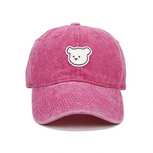 Gray Cotton Discharge Printed <b>Baseball</b> <b>Cap</b> with Bear Embroidery Front Panel Unisex Casual Adjustable Hat Star Figure Enterprises - Product Image 4
