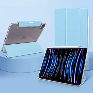 自动睡眠/唤醒三折对开平板电脑外壳硬后壳智能外壳，适用于iPad Pro 11英寸2021