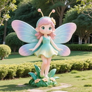 Statue D090 Papillon Fée Ailée Dégradée, Figurine de Dessin Animé IP, Sculpture Artistique Étanche pour Centre Commercial, Jardin, Décoration Publique - Product Image 1