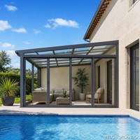 Véranda en verre à toit triangulaire MEIXIN ORLANDO avec verre Low-E pour usage résidentiel, hôtelier, bureaux, maisons, réceptions, toutes saisons