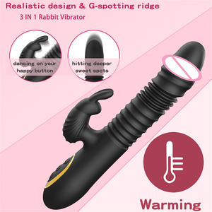 Vibrador de Conejo Recargable de Silicona Suave, 10 Velocidades, Calefacción, Impermeable, Juguetes Sexuales Gigantes, Dildos Largos y Enormes para Mujeres - Product Image 1