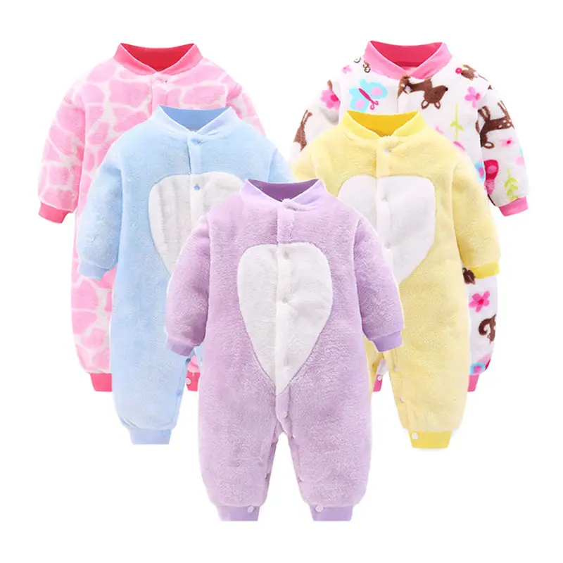 Newborn Jumpsuit Kids Spring Winter Clothes Newborns Jacket Coat For Girls Boys Soft Flannel Sleepwear Baby Romper