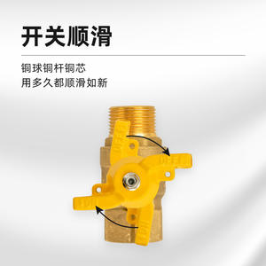 Válvula de Bola de Cobre de 6/4 Puntos para Calentador de Agua a Gas, Válvula de Caldera Montada en la Pared con Interruptor de Disco y Manija, Gas Natural - Product Image 3