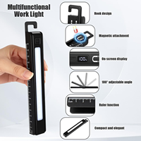 Senter Perawat Mini USB Dapat Diisi Ulang Senter Inspeksi Kerja Senter Portabel Multifungsi dengan Penggaris untuk Mahasiswa Keperawatan