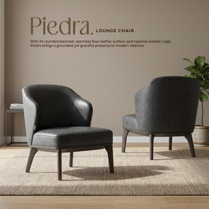 Modern Durable Manual Lounge Chair Upholstered Accent Armchair Faux Leather Foam Filled Seat Wooden Legs Living Home Furniture - Product Image 3