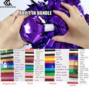 Bán Buôn Cổ Vũ Đội Thực Hành Holographic Cổ Vũ Pom Baton Xử Lý Màu Đỏ Và Màu Xanh Hải Quân Cổ Vũ Pom - Product Image 5