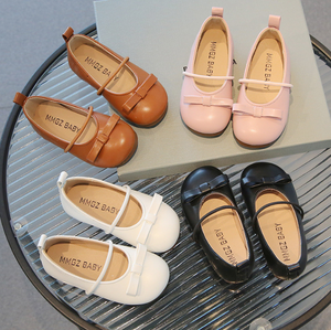 Spring New Girls Small Leather Students on <b>Shoes</b> Single <b>Shoes</b> Bow Soft Bottom Princess <b>Shoes</b> - Product Image 1
