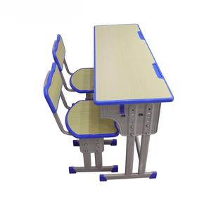 Muebles escolares de material MDF de doble asiento, silla de escritorio de metal y madera para escuela primaria para el hogar o el aula - Product Image 2