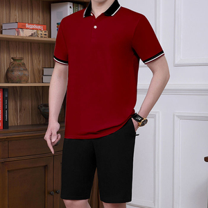 Ensemble de T-shirts à manches courtes personnalisés avec logo 2025 – Nouveauté transfrontalière – Tenue de sport décontractée d'été pour hommes d'âge moyen et seniors - Product Image 5