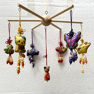 Nhà Máy Cung Cấp Màu Xanh Lá Cây Thân Thiện Với Môi Vẻ Đẹp Tự Nhiên Ngoài Trời Vườn Thủ Công Treo Trang Trí Nội Thất Tre Bằng Gỗ Gió Kêu vang Khung - Product Image 5