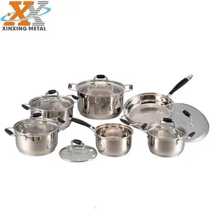 Factory Wholesale Home kitchen Cooking Pot 12 Pcs Stainless Steel Cookware