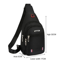 Bandolera de Pecho Impermeable para Hombre con Puerto para Auriculares, Bolso de Hombro Ligero para Móvil