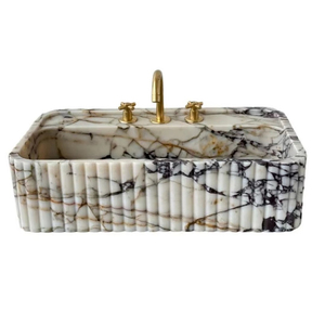 Lavabo de Mármol Natural Pulido Calacatta Viola, Mueble de Baño de Lujo Montado en la Pared para Decoración Interior Moderna de Alta Gama - Product Image 6
