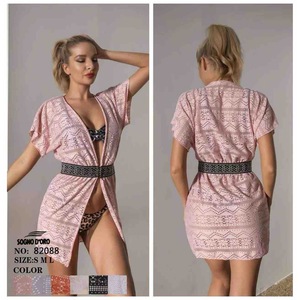 HDJ Kimono rose en dentelle avec ceinture M L Vêtements de plage Maillots de bain - Product Image 1