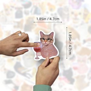 Pegatinas Divertidas de Memes de Gatos a Prueba de Agua Personalizadas, Etiquetas de Vinilo Kawaii para Laptop, Botella de Agua, Carcasa de Teléfono, Patineta, Decoración DIY - Product Image 2