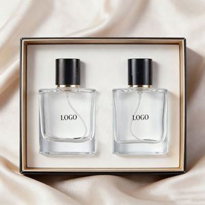 OEM <b>Perfume</b> Bottle 100ml Portable Square Empty Clear Glass <b>Perfume</b> <b>Atomizer</b> Bottle - Product Image 2