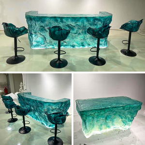 Mesa de Comedor de Resina Epoxi Transparente, Diseño Moderno Inspirado en Cristal, <span class=keywords><strong>Muebles</strong></span> de Lujo con Aspecto de Resina Epoxi para Comedor - Product Image 4
