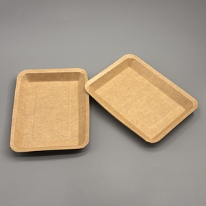 Bandeja de comida rectangular desechable a prueba de fugas, plato de papel biodegradable para restaurantes, fiestas y catering - Product Image 2