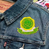 Patch brodé personnalisé en tissu chenille gaufré avec logo arc-en-ciel, nouveau design Guess You, motif dessin animé, forme cœur et fleur pour vêtements