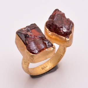 Bague en argent faite à la main avec pierre précieuse naturelle, bague en kyanite verte brute naturelle plaquée or, grossiste en bijoux en argent 925 - Product Image 3