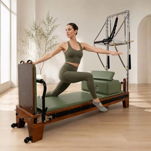 Machine de Reformer à Piste Complète en Bois de Noyer avec Ressorts Testés, Couleur Cuir Personnalisable, Logo Gratuit, Modèle Commercial OBG-0727 - Product Image 5
