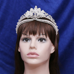 2024 nouvelle <span class=keywords><strong>amazon</strong></span> Offre Spéciale style baroque zircon cristal couronne mariage perle bowknot diadème pour les femmes fête - Product Image 2