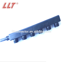 LLT M16 F Splitter Distribuidor Plástico IP67 Cable eléctrico Luz Led Conector impermeable de 3 pines