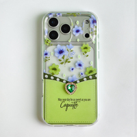 Nouvelle Arrivée Coque de Téléphone Mignonne à Motifs Floraux et Paillettes pour iPhone 17 Pro Max, Housse de Protection Luxe Cœur Diamant Bling Anti-chute pour Fille