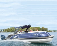 Sports nautiques Relaxation Luxe Kinocean Fibre de verre 23ft 200HP Pontoon Boat Top Ranking Rowing Boat for Family Party