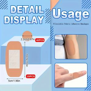 50 Buah Perban Ujung Jari Perekat Fleksibel Kelas Medis Kain PE Beige Aneka Ukuran Perawatan Luka Pertolongan Pertama Rumah - Product Image 4