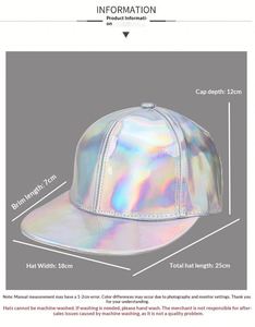 Wholesale New-style <b>Summer</b> Outdoor Fashion Gradient Sun Laser-PVC Reflective Baseball <b>Cap</b> Hats - Product Image 4