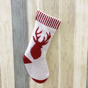 2025 nouveau bas de noël avec motif de renne fil tricoté rouge et blanc pour sac cadeau vente en gros usine <span class=keywords><strong>directe</strong></span> - Product Image 6