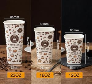 Square Bottom Paper Coffee <b>Cup</b> <b>Disposable</b> Takeaway <b>Cup</b> for Hot Drink Cafe Packaging Vaso Gobelet Becher - Product Image 4