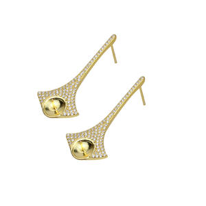 S925 <b>Silver</b> Personalized Female Earpins 4-5 <b>Pearl</b> Inlay DIY Accessories Empty Tray Semi Finished 1035 Stud <b>Earrings</b> - Product Image 5