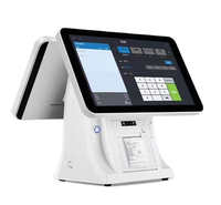 Mesin Kasir POS Layar Ganda 15.6 Inci Sistem Windows 10 Printer 58mm / 80mm Terintegrasi Bluetooth / WiFi Untuk Mesin Kasir Ritel