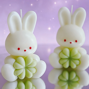 Soya Balmumu Süsü Sevimli Tavşan El Yapımı Kokulu Mum Doğum Günü Hediyesi Parti Hediyesi - Product Image 4
