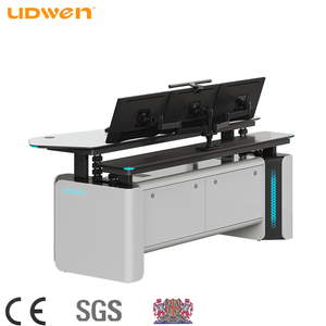 Bureau debout personnalisable avec rangement intégré - Poste de travail moderne pour espaces de travail d'entreprise/communs UDWEN-24 - Product Image 1