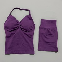 Ensembles de sport sans couture personnalisés en gros, séchage rapide, respirants, pour yoga, avec dos élastique, pour la course et l'entraînement