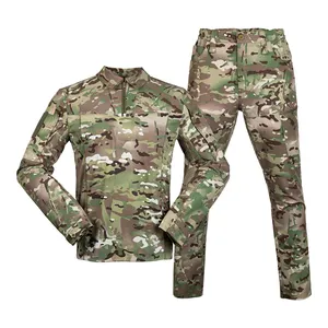 Custom Patchwork Camo Top Men's Combat Shirt Tactical 1/4 Zip Long Sleeve Suit