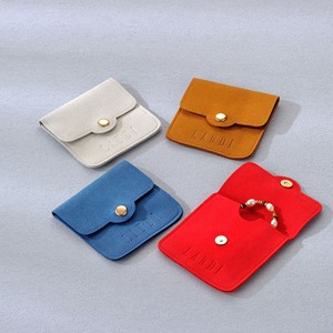 Custom Logo Microfiber Suede Velvet Packaging Pocket Jewelry Bag <b>Small</b> Arc Gift Jewelry Snap Pouch With Metal Buckle - Product Image 1