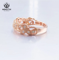 Vente en gros de mode bague de fiançailles femme mariage 14k bijoux en or bagues