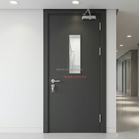 Portes coupe-feu commerciales durables pour bâtiments industriels, certifiées résistance au feu, portes d'entrée de sécurité en acier pour entrepôts, bureaux et sorties
