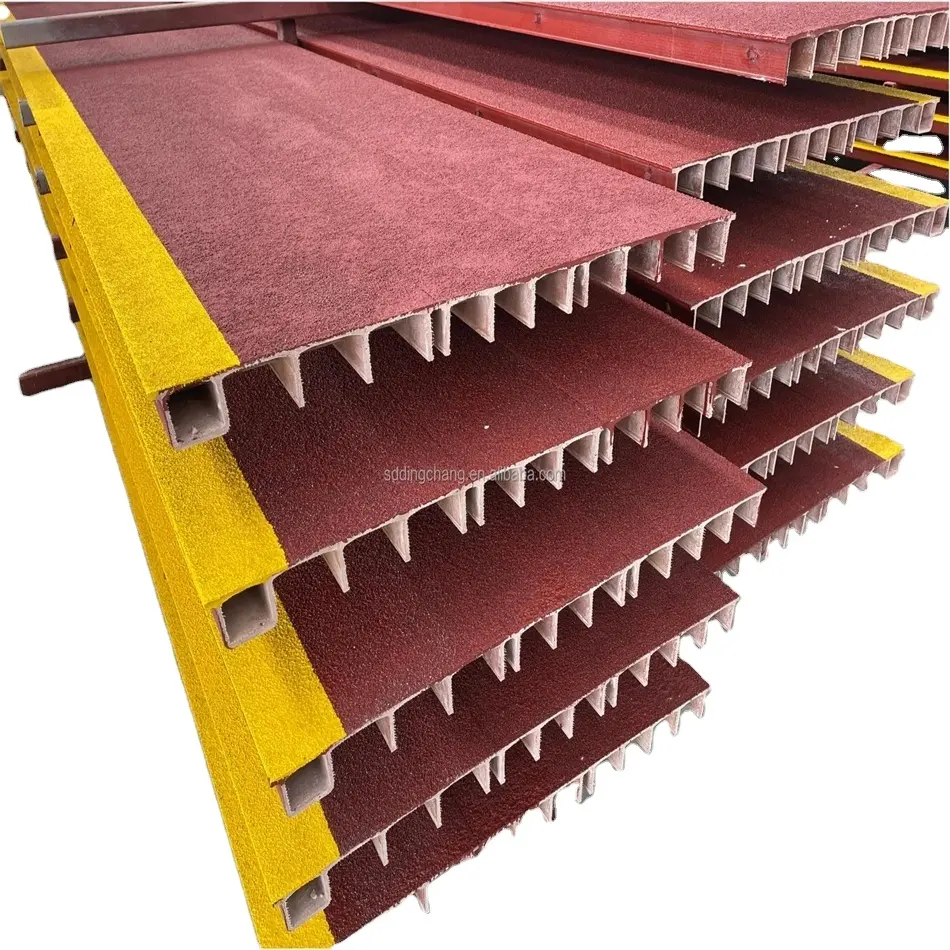 FRP Pultruded Bridge Deck And Handrail/Anti Slip FRP Flooring Fiberglass Checker Plate