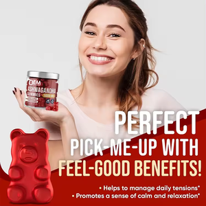 Custom Private Label Ashwagandha Gummies Orgânicas Ashwa Gummies Para Energy Boost Melhorar o Sono Stress Relief & Humor Calma - Product Image 5