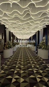 Luxo Personalizado S-Shape LED Strip Lights Pendurado Tecido Cortinas Net Pano Teto Cortinas para Casamento & Event Party Decorações - Product Image 4