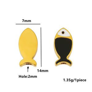 Stainless Steel Colored Fish <b>Beads</b> 3D Through Hole <b>For</b> <b>Bracelet</b> Making Mixed Colors Jewelry Findings - Product Image 2