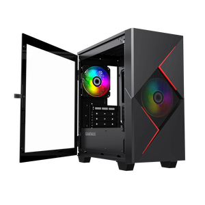 GAMEMAX Cyclops BR Micro ATX Boîtier pour <span class=keywords><strong>PC</strong></span> de jeu utilisé <span class=keywords><strong>tour</strong></span> moyenne avec panneau latéral en verre trempé et ports USB et audio avant - Product Image 6