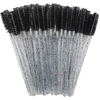 Brosse à cils jetable en cristal 50 pièces Extension de cils pour les yeux Baguettes de mascara réutilisables Maquillage professionnel Outil de beauté