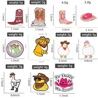 Personalizable dibujos animados serie vaquero esmalte broche Metal solapa Pin sombrero botas cuerno vaquera herradura Animal joyería regalo
